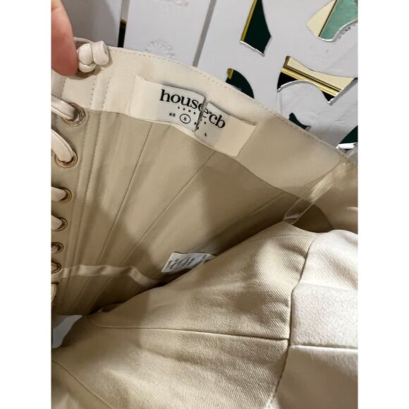 House of CB Genevieve Vintage Cream Lace Back Corset Top Size S Small - Picture 3 of 7